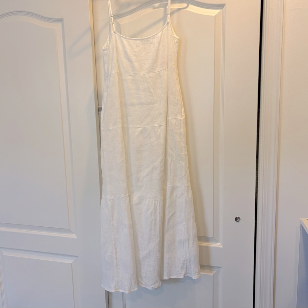 Reformation Jeans White Tiered Gauze Organic Cotton Dress - Picture 7 of 7